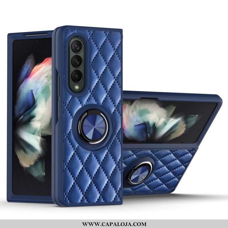 Capa Para Samsung Galaxy Z Fold 3 5G Acolchoado Com Suporte De Anel