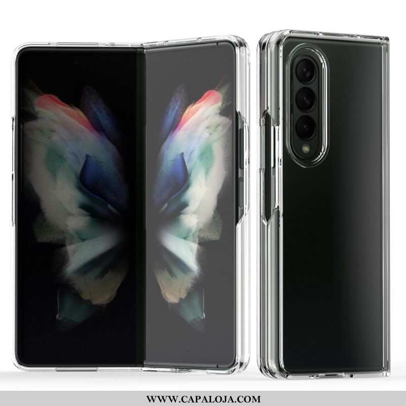 Capa Para Samsung Galaxy Z Fold 3 5G Bordas Coloridas Transparentes