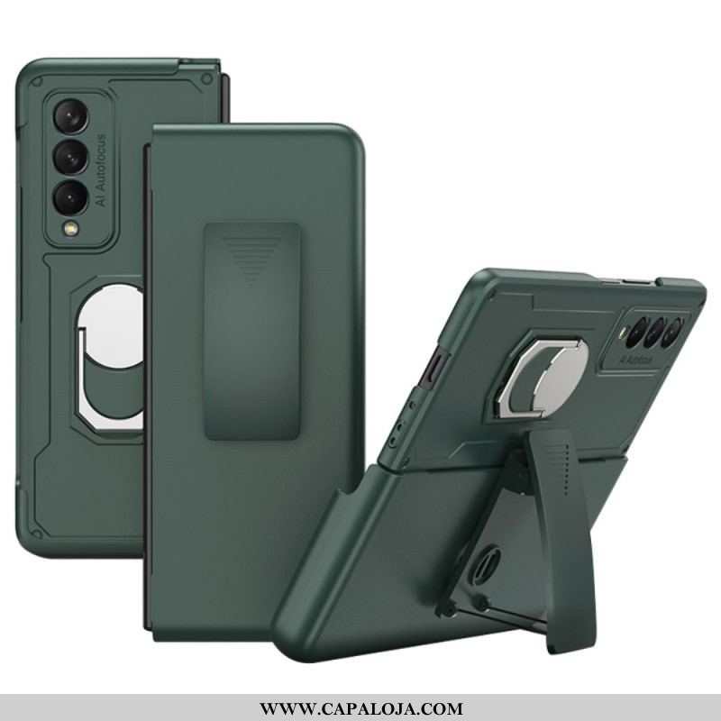 Capa Para Samsung Galaxy Z Fold 3 5G Com Anel E Suporte Gkk