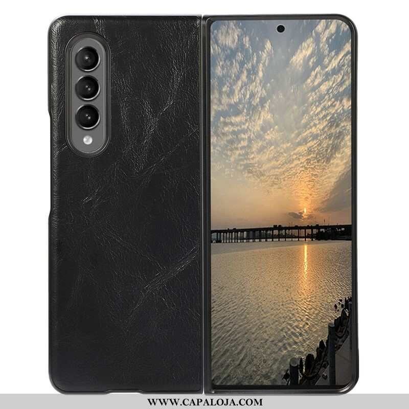 Capa Para Samsung Galaxy Z Fold 3 5G Couro Falso Premium