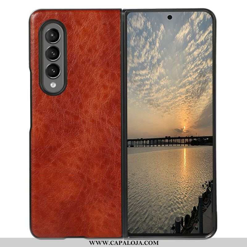 Capa Para Samsung Galaxy Z Fold 3 5G Couro Sintético Texturizado