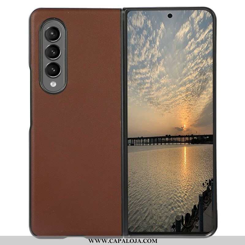 Capa Para Samsung Galaxy Z Fold 3 5G Design De Couro Genuíno