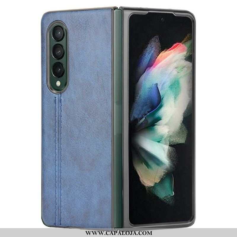 Capa Para Samsung Galaxy Z Fold 3 5G Efeito Couro Couture