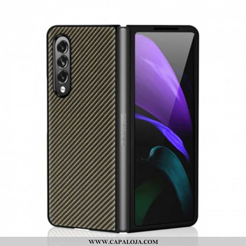 Capa Para Samsung Galaxy Z Fold 3 5G Fibra De Carbono Fina