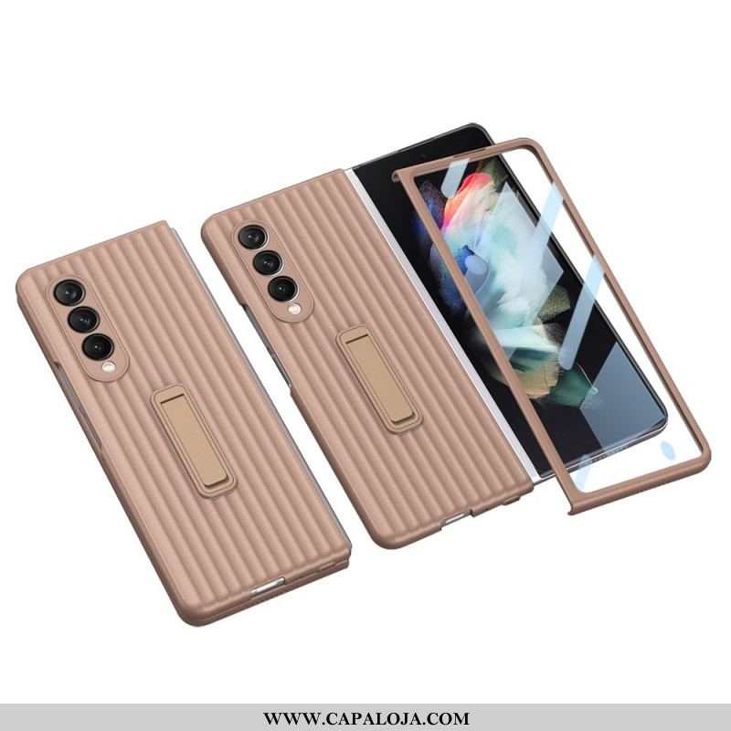 Capa Para Samsung Galaxy Z Fold 3 5G Fundo Texturizado E Protetor De Tela Gkk