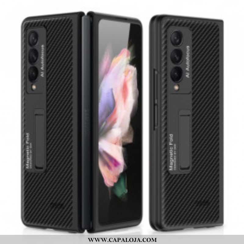 Capa Para Samsung Galaxy Z Fold 3 5G Suporte De Fibra De Carbono Gkk