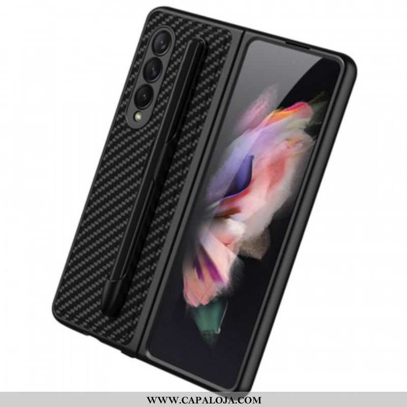 Capa Para Samsung Galaxy Z Fold 3 5G Suporte Para Caneta De Fibra De Carbono Gkk