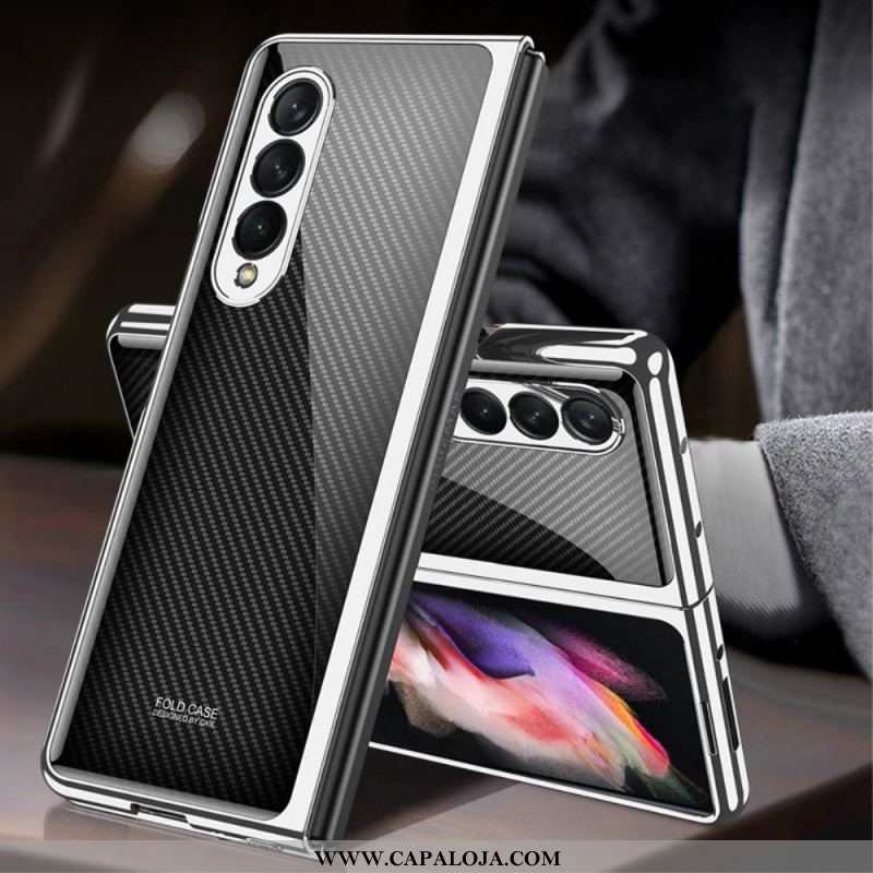 Capa Para Samsung Galaxy Z Fold 3 5G Vidro Temperado De Fibra De Carbono Gkk