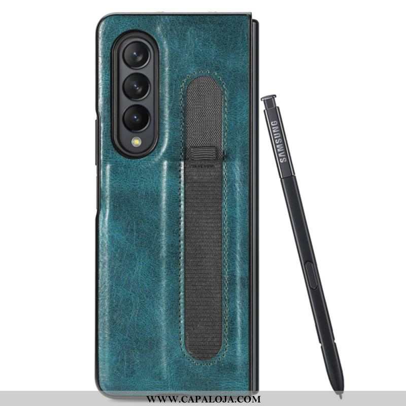 Capa Para Samsung Galaxy Z Fold 4 Caneta De Couro Falso