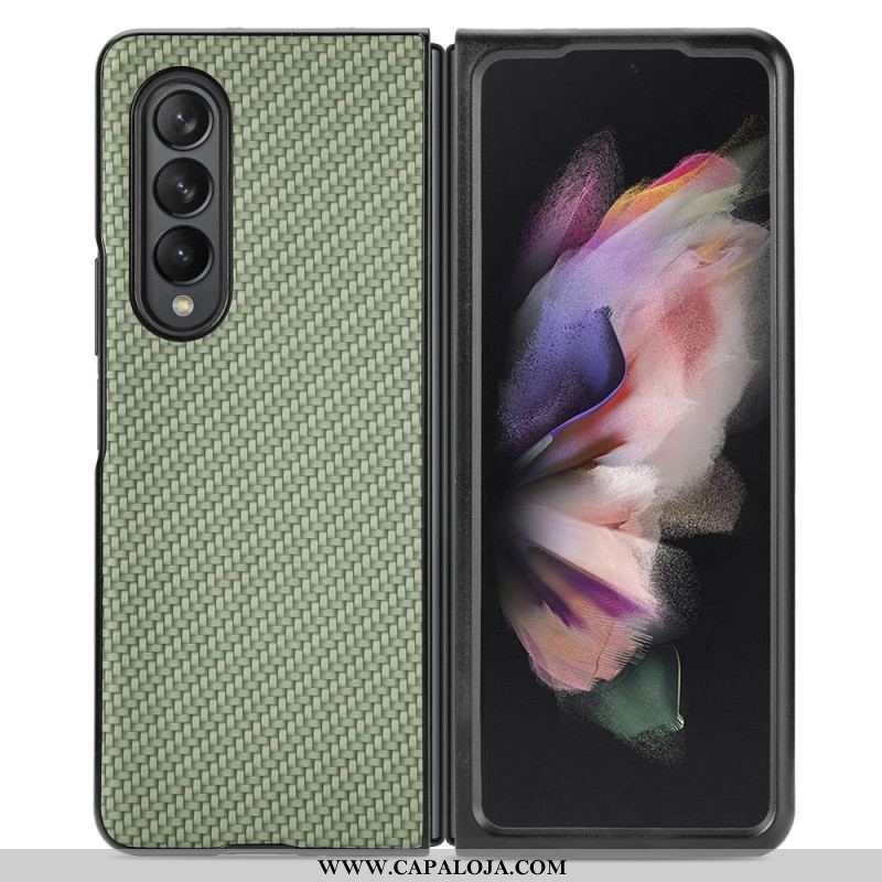 Capa Para Samsung Galaxy Z Fold 4 Fibra De Carbono Com Efeito Tecido