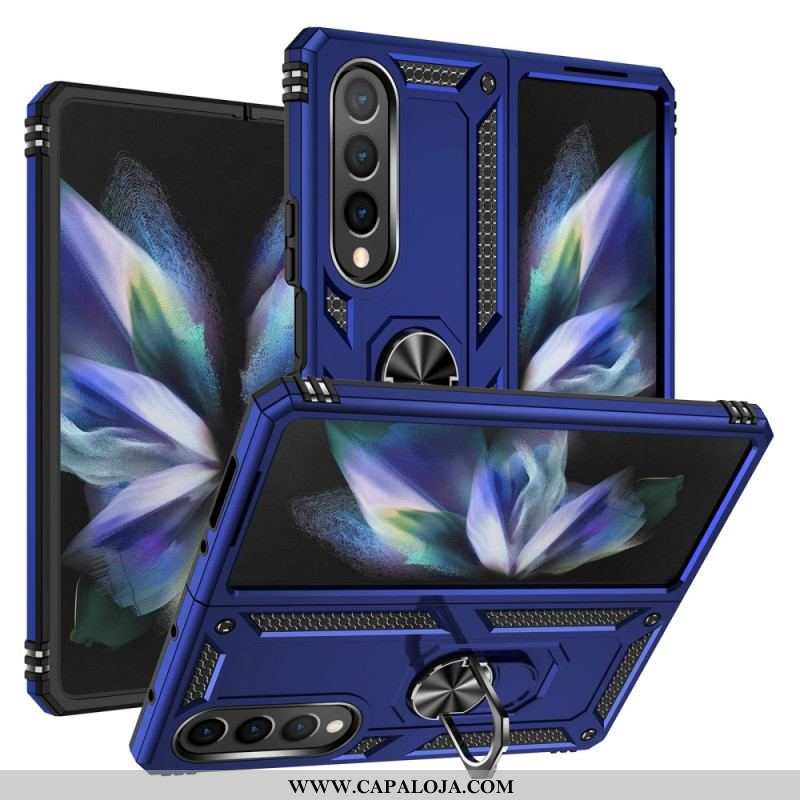 Capa Para Samsung Galaxy Z Fold 4 Grau Militar Com Anel