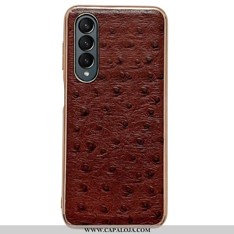 Capa Para Samsung Galaxy Z Fold 4 Textura De Avestruz