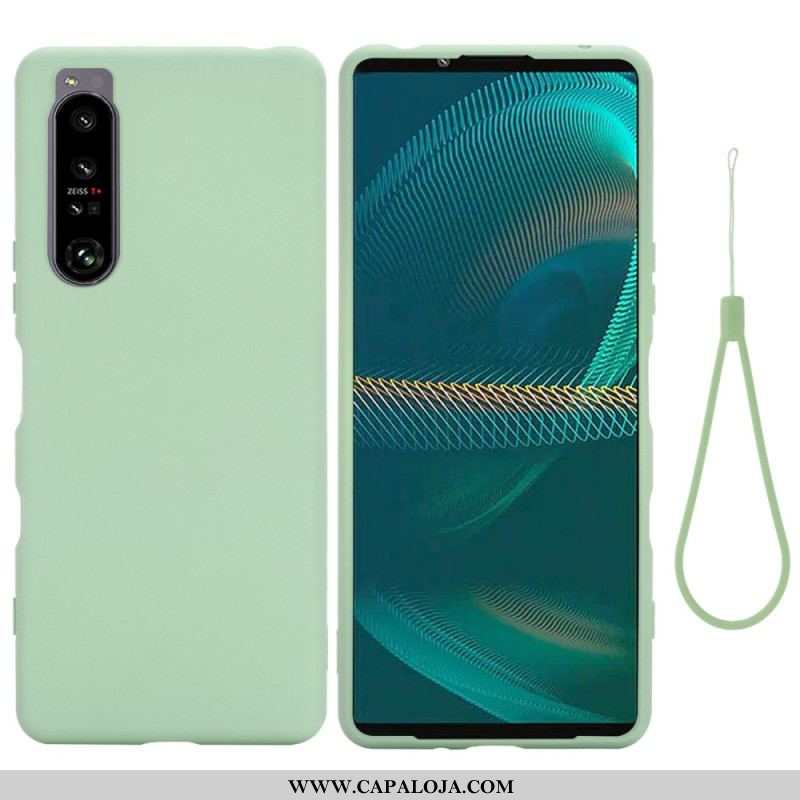 Capa Para Sony Xperia 1 IV De Cordão Tiras De Silicone Líquido