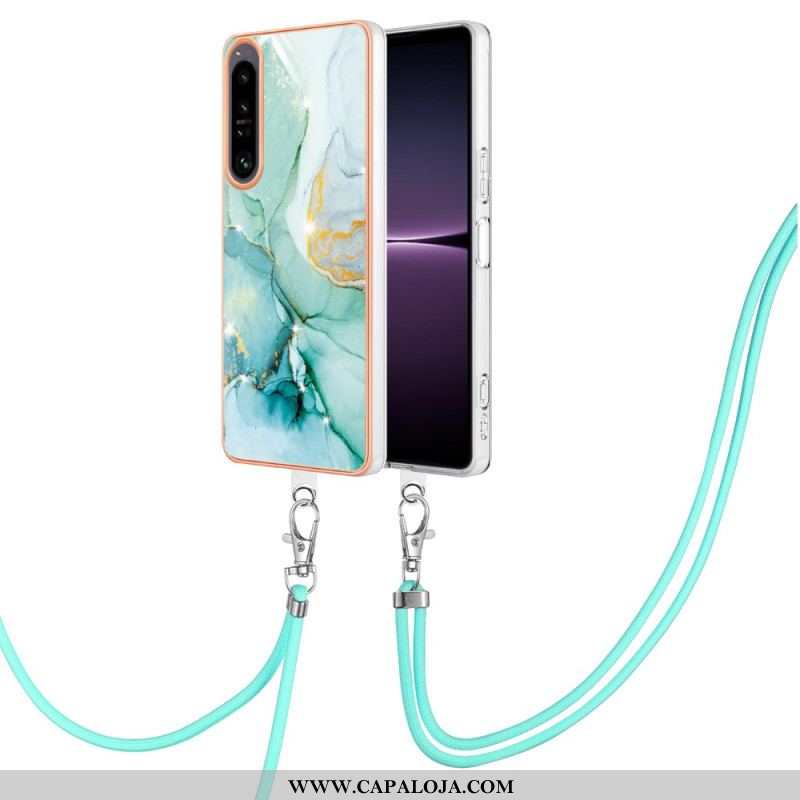 Capa Para Sony Xperia 1 IV De celular Com Cordão De Mármore