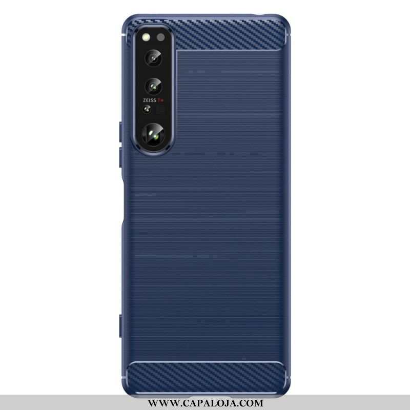 Capa Para Sony Xperia 1 IV Fibra De Carbono Escovada