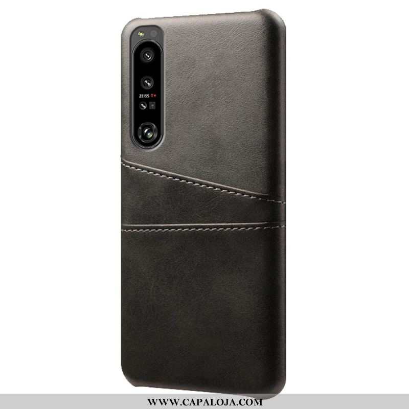 Capa Para Sony Xperia 1 IV Titular De Cartão De Efeito De Couro