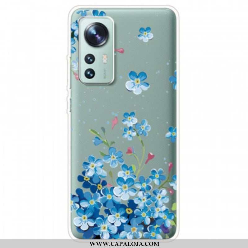 Capa Para Xiaomi 12 / 12X Buquê De Flores Azuis