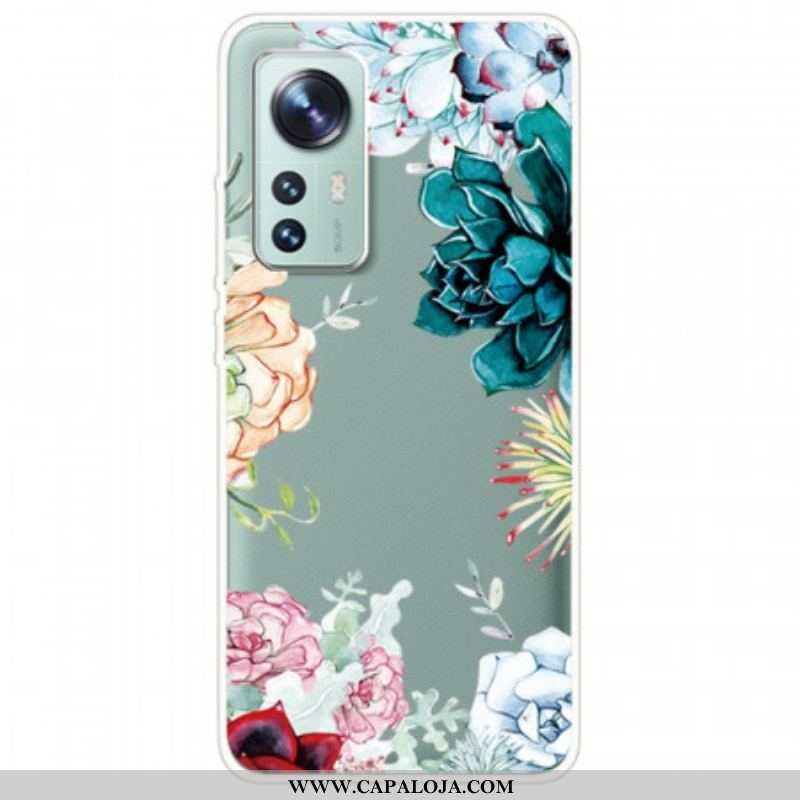 Capa Para Xiaomi 12 / 12X Flores Em Aquarela