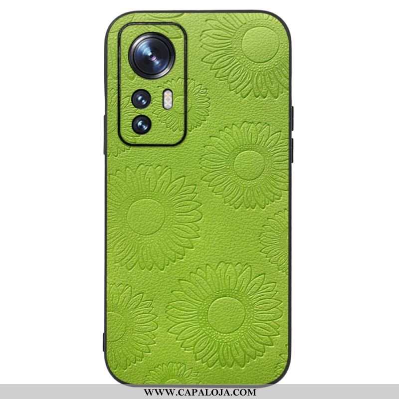 Capa Para Xiaomi 12 / 12X Girassóis De Couro Sintético