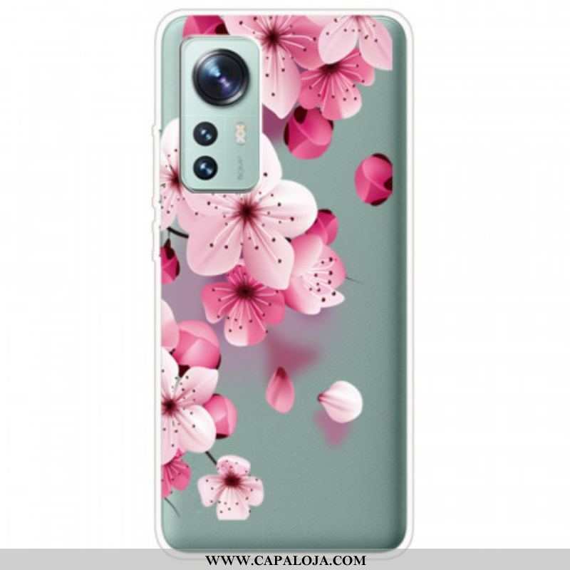 Capa Para Xiaomi 12 / 12X Pequenas Flores Cor De Rosa