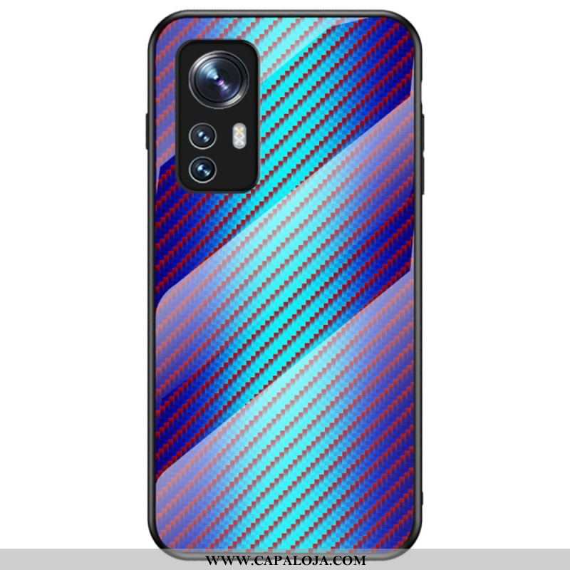 Capa Para Xiaomi 12 / 12X Vidro Temperado De Fibra De Carbono