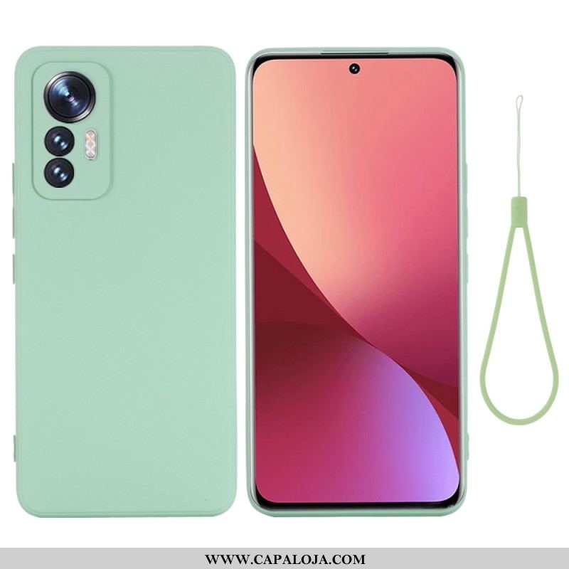 Capa Para Xiaomi 12 Lite De Cordão Tiras De Silicone Líquido