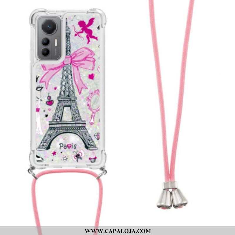 Capa Para Xiaomi 12 Lite De celular Cordão Glitter Torre Eiffel