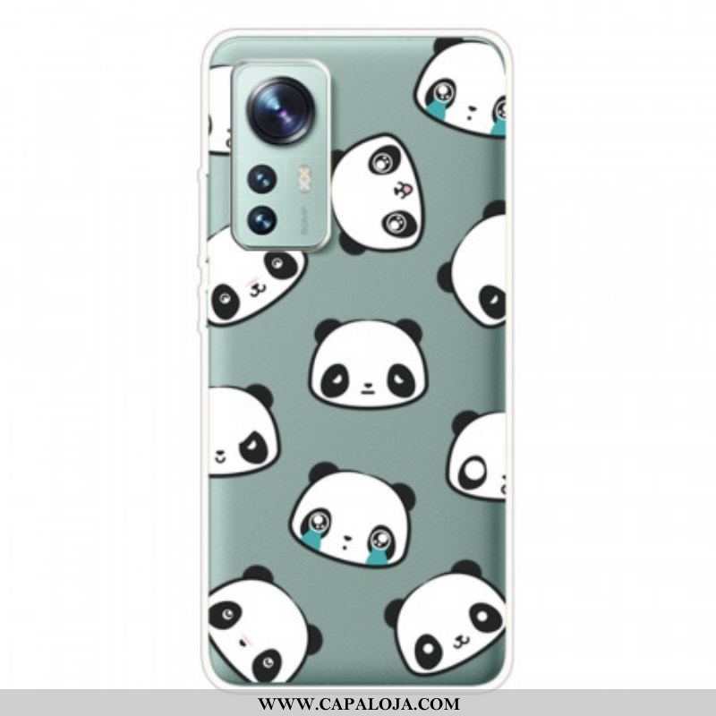 Capa Para Xiaomi 12 Pro Cabeças De Panda