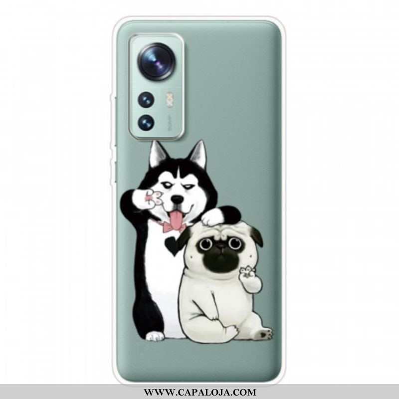 Capa Para Xiaomi 12 Pro Cachorros Engraçados De Silicone