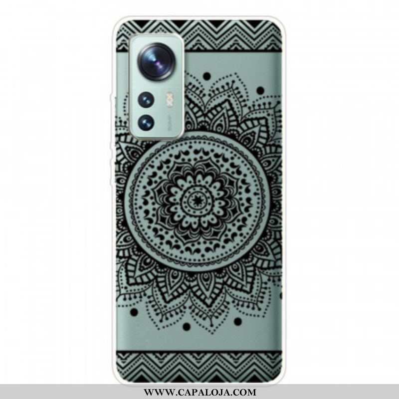 Capa Para Xiaomi 12 Pro Silicone Mandala Preto