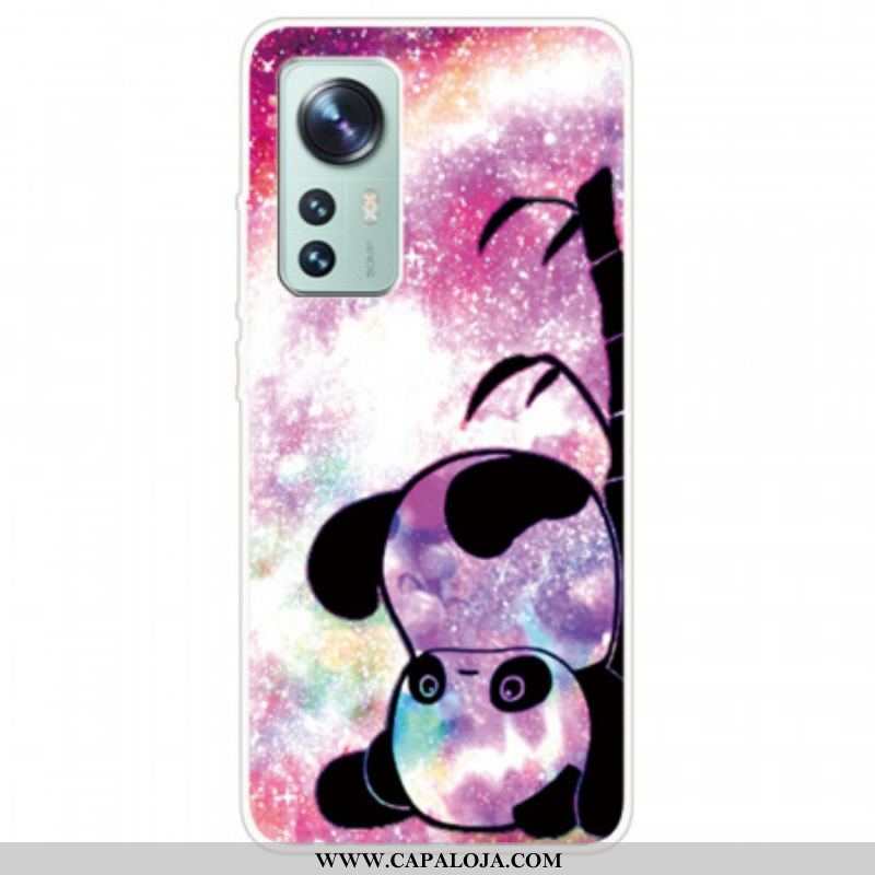 Capa Para Xiaomi 12 Pro Silicone Panda De Cabeça Para Baixo