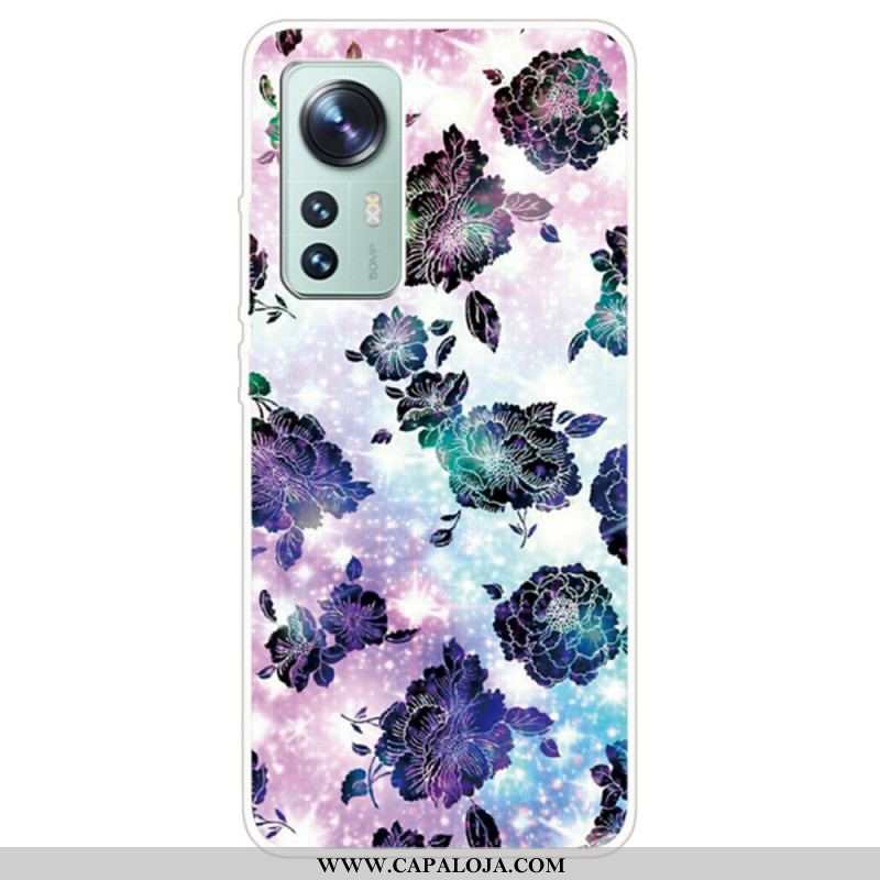 Capa Para Xiaomi 12 Pro Variação Floral De Silicone