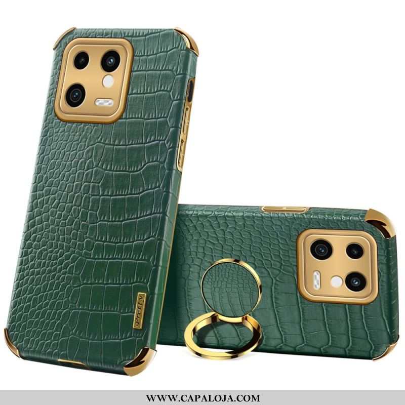 Capa Para Xiaomi 13 Efeito Crocodilo Com Anel