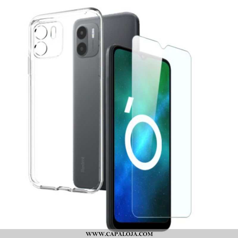 Capa Para Xiaomi Redmi A1 Transparente Com Protetor De Tela