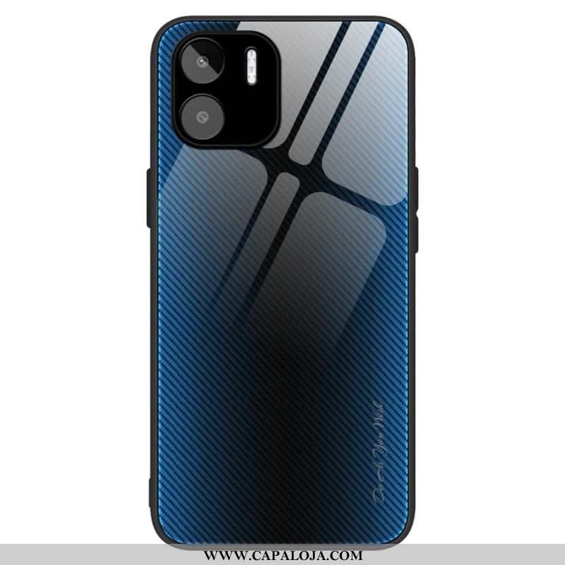 Capa Para Xiaomi Redmi A1 Vidro Temperado De Fibra De Carbono Clássico