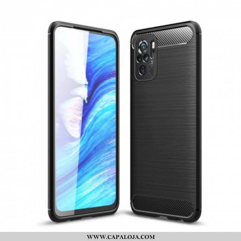 Capa Para Xiaomi Redmi Note 10 / 10S Fibra De Carbono Escovada