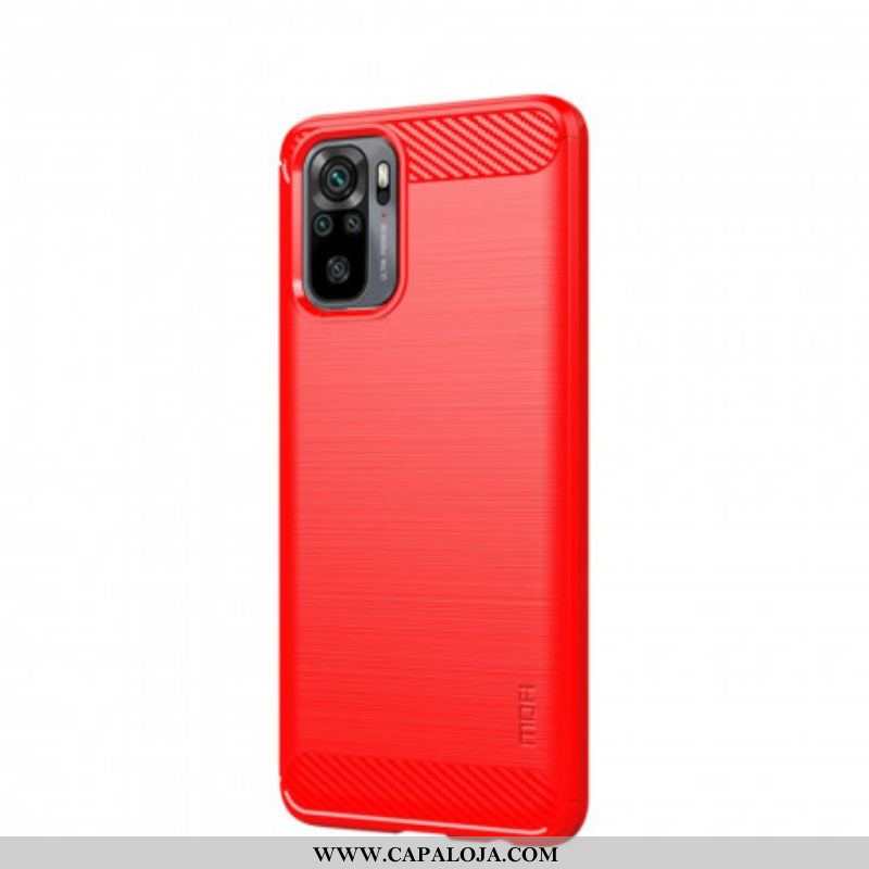 Capa Para Xiaomi Redmi Note 10 / 10S Fibra De Carbono Mofi Escovada