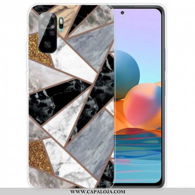 Capa Para Xiaomi Redmi Note 10 / 10S Mármore De Geometria Intensa