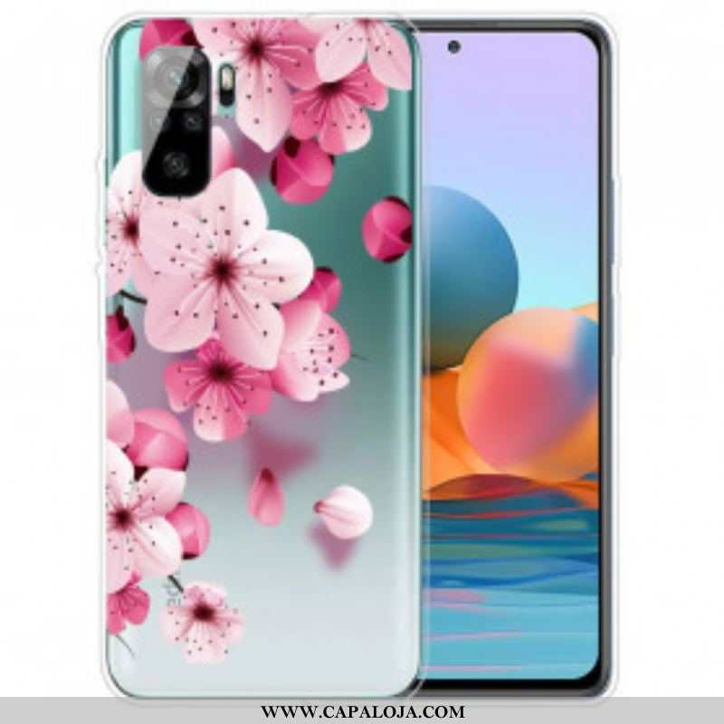 Capa Para Xiaomi Redmi Note 10 / 10S Pequenas Flores Cor De Rosa