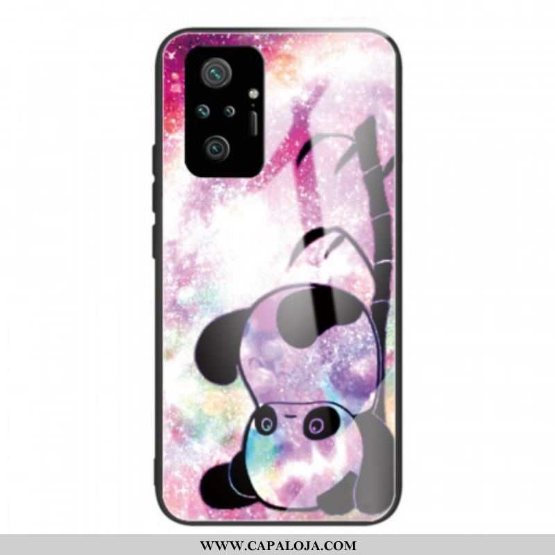 Capa Para Xiaomi Redmi Note 10 Pro Panda E Vidro Temperado De Bambu