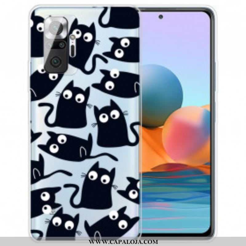 Capa Para Xiaomi Redmi Note 10 Pro Vários Gatos Pretos