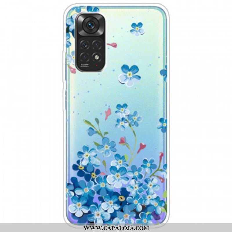 Capa Para Xiaomi Redmi Note 11 / 11S Buquê De Flores Azuis