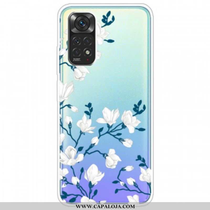 Capa Para Xiaomi Redmi Note 11 / 11S Flores Brancas