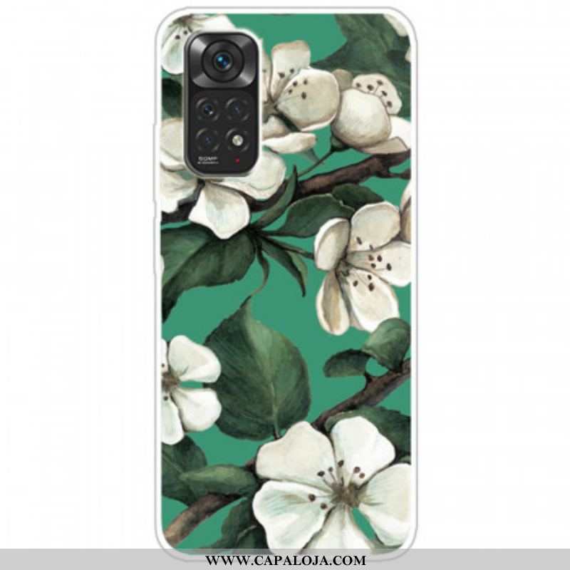 Capa Para Xiaomi Redmi Note 11 / 11S Flores Brancas Pintadas