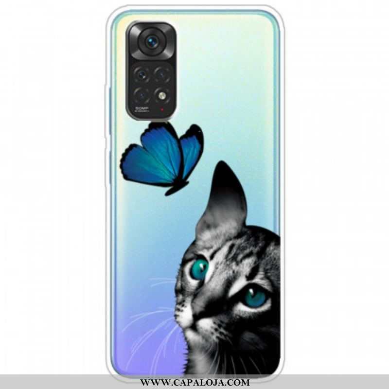 Capa Para Xiaomi Redmi Note 11 / 11S Gato E Borboleta