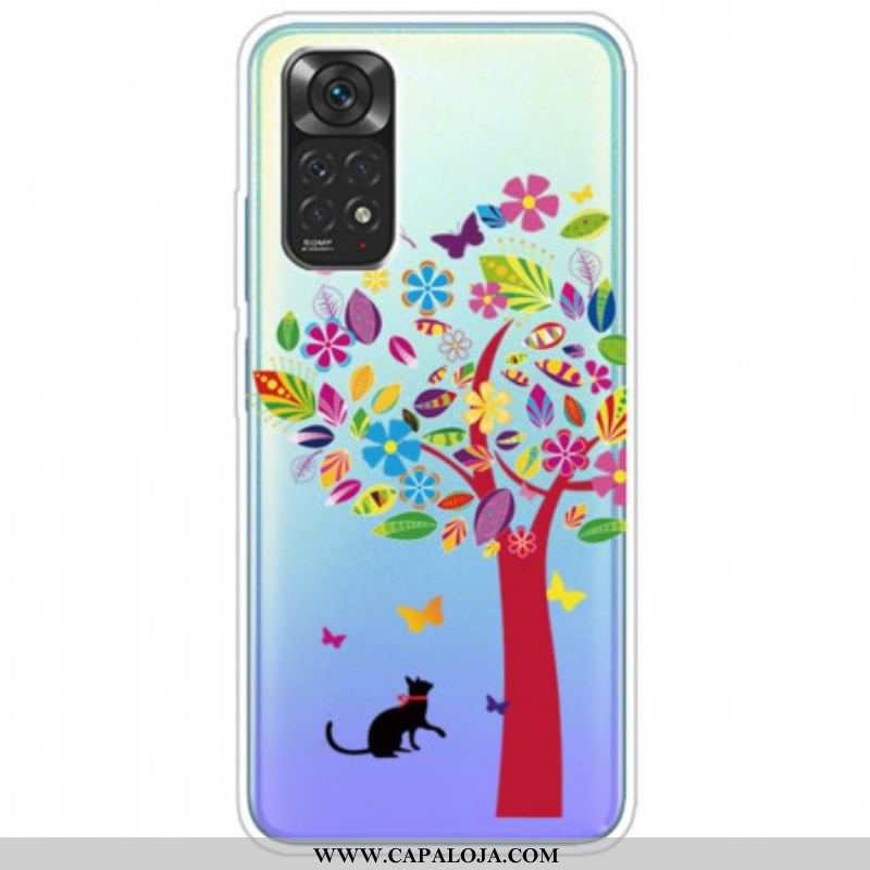 Capa Para Xiaomi Redmi Note 11 / 11S Gato Sob A Árvore Colorida