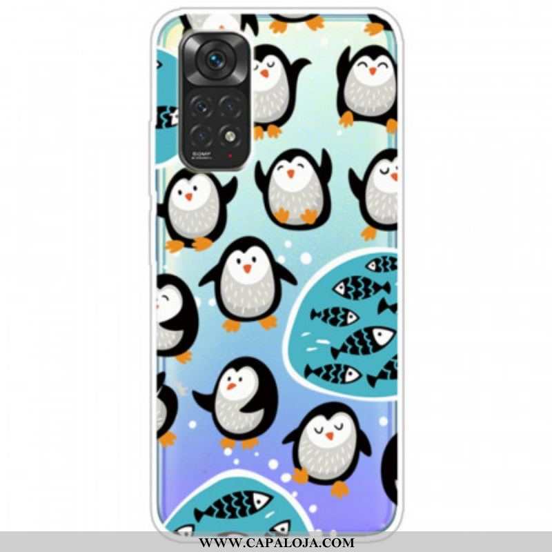 Capa Para Xiaomi Redmi Note 11 / 11S Pinguins E Peixes