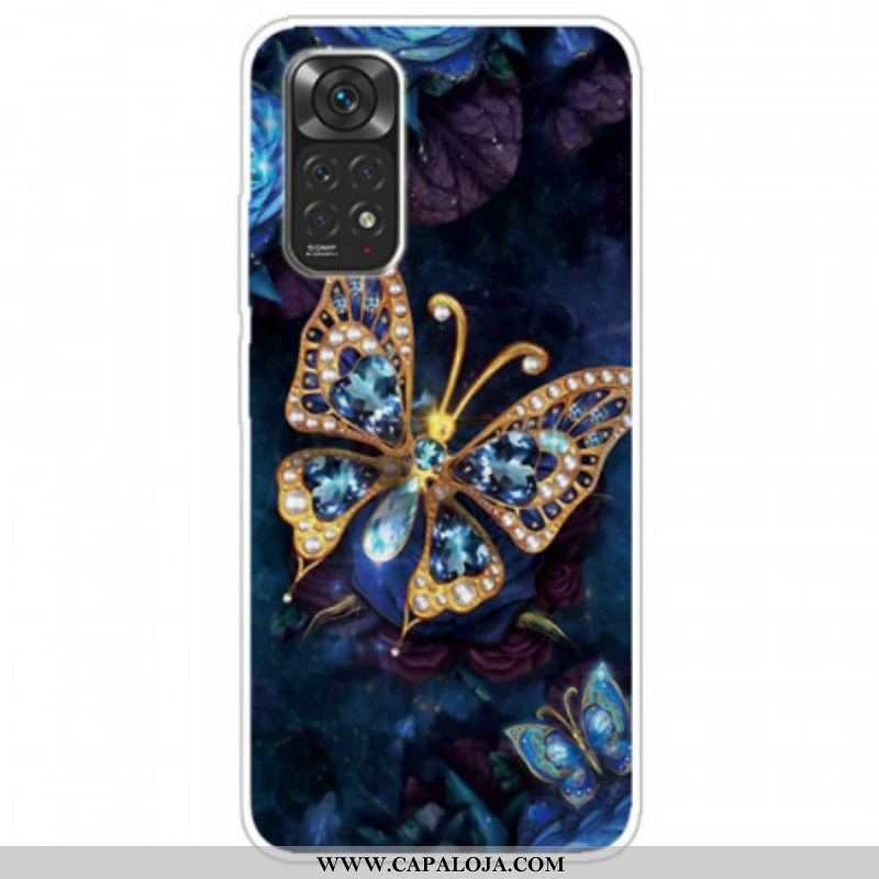 Capa Para Xiaomi Redmi Note 11 Pro / 11 Pro 5G Borboleta Dourada