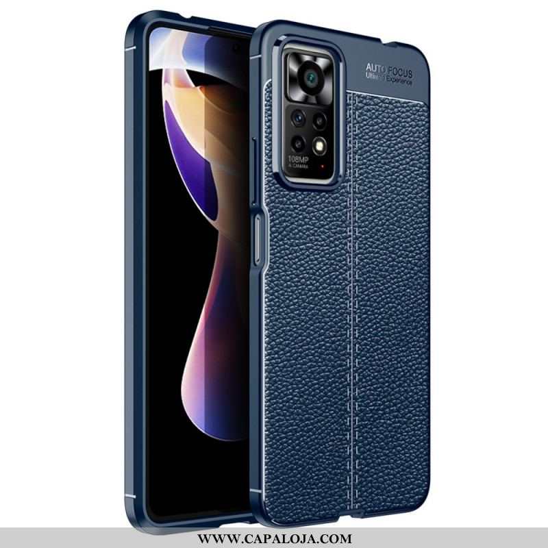 Capa Para Xiaomi Redmi Note 11 Pro / 11 Pro 5G Linha Dupla Efeito Couro Litchi