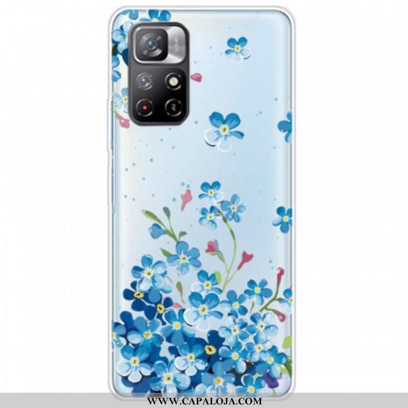 Capa Para Xiaomi Redmi Note 11 Pro Plus 5G Buquê De Flores Azuis